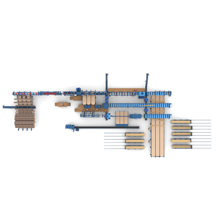 Лесопильная линия Сибирь с горбыльной линией