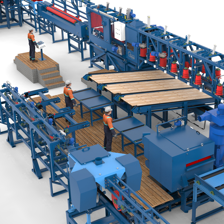 Лесопильная линия Сибирь с горбыльной линией