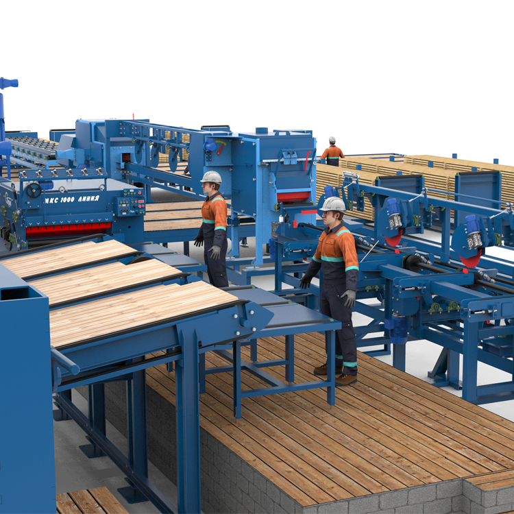 Лесопильная линия Сибирь с горбыльной линией