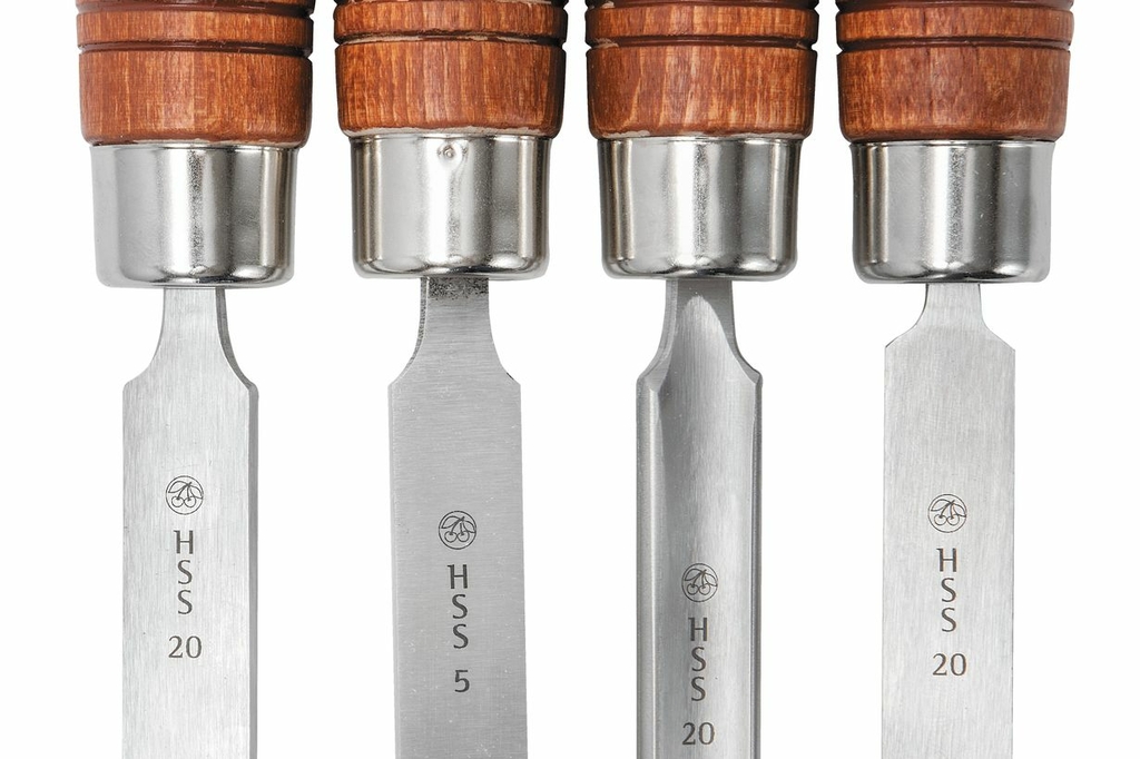 Набор токарных резцов HSS (4шт)с длинной рукояткой из граба в картонной коробке (1594000)