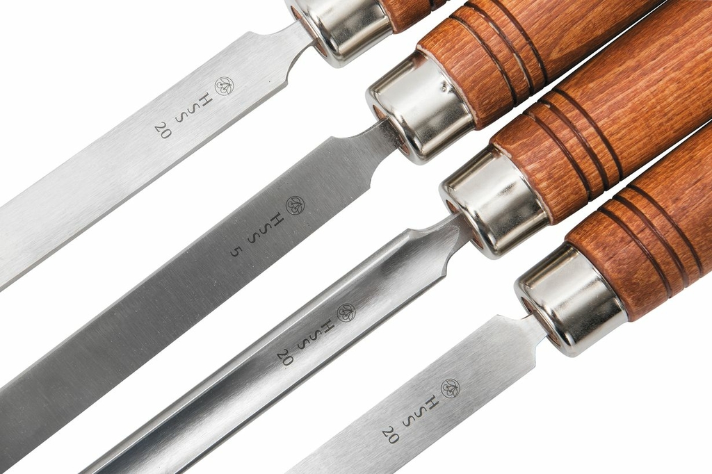 Набор токарных резцов HSS (4шт)с длинной рукояткой из граба в картонной коробке (1594000)