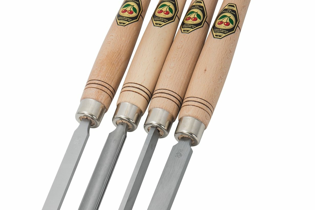 Набор токарных резцов (4 шт) с длинной рукояткой из граба в картонной коробке (1694000)