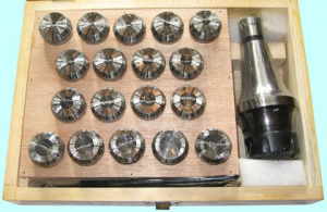 Патрон Цанговый с хв-ком 7:24-30 ГОСТ 25827 исп.1 М12х1.75 с набором цанг ER32 из 18шт (3-20мм) "CNIC"