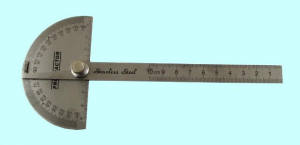 Угломер-транспортир (линейка с метрич. шкал.) 0-180° линейка L100 "CNIC" (YX19-100T)