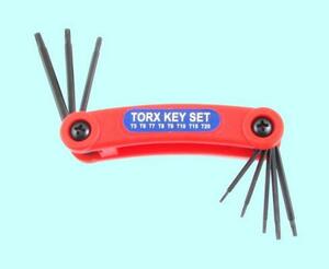 Набор ключей Шестигранных TORX из 7шт (T5,Т6,Т7,Т8,Т9,Т10,T20) в пласт. корпусе СrV "CNIC" (2215)