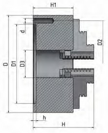 Четырехкулачковый токарный патрон Optimum  ? 100 мм c центральным зажатием