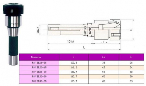 Патрон Цанговый с хв-ком R8 (7/16"- 20UNF) под цанги ЕR32 "CNIC"