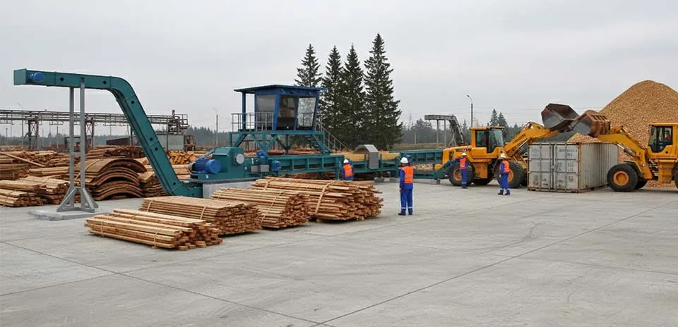 Линия измельчения горбыля и бревна CRONVER MRB 315