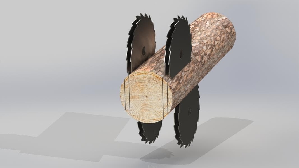 Станок дисковый двухвальный бревнопильный  с цепной подачей СБЦ- 480