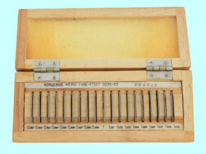 Наборы концевых мер длины №16, кл.точн.1  (19 мер от 0,991 до 1,009мм) тв.сплав (КРИН)