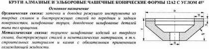 Круг алмазный 12А2-45град.(чашечный конический) 150х 5х3х32 АС4 160/125 100% В2-01 30,0 карат