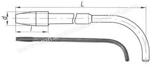 Метчик Гаечный М 8 (1,25) Р6М5 с изогнутым хвостовиком