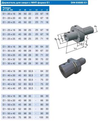 Держатель для корпусных сверл Е1-40х16 с хвостовиком VDI40-3425 DIN69880 "CNIC"