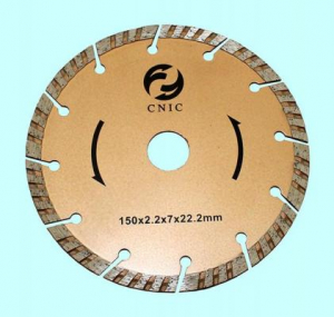 Диск отрезной алмазный Для сухой резки 180х2,4х 7х22,23мм сегментный "Турбо"  "CNIC" (RT1801)