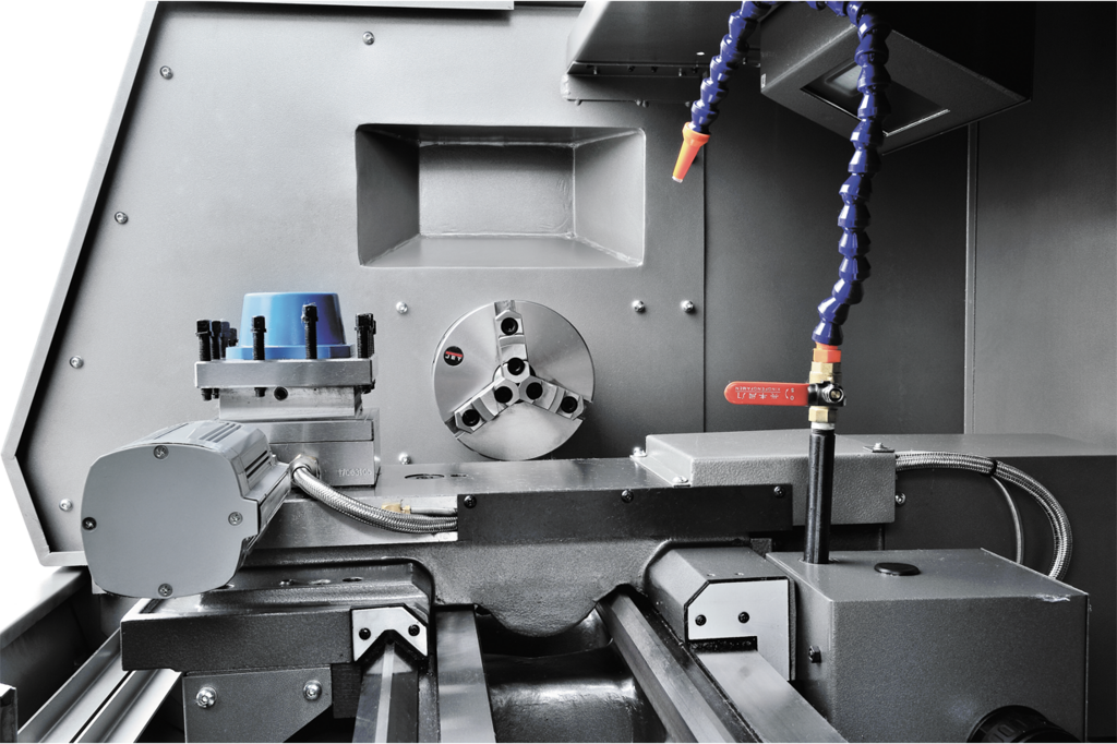 Токарный станок с ЧПУ JET JSK-1220F CNC (Fanuc, ручн. патрон, 4-х поз. резцедержка)