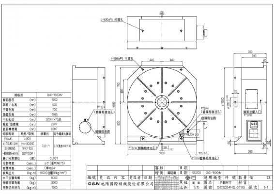 Одноосевой поворотный стол большого диаметра ЧПУ CNC-1500HV GSA+