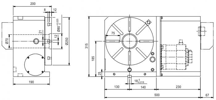 Одноосевой поворотный стол ЧПУ CNC-250R GSA+