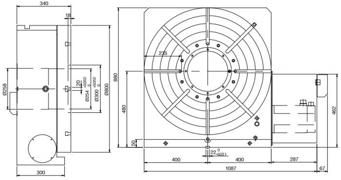 Одноосевой поворотный стол ЧПУ CNC-800R GSA+