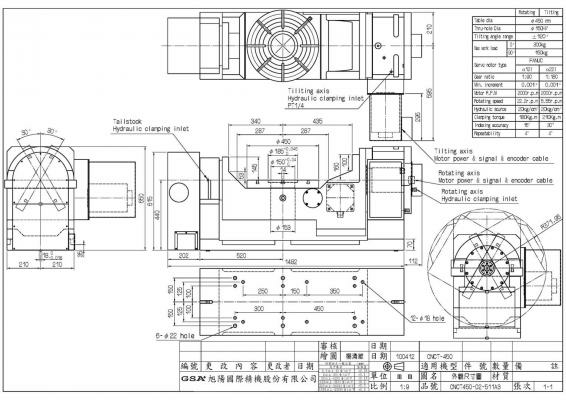 Двухосевой поворотный стол с наклоном от ЧПУ CNCT-450 GSA+