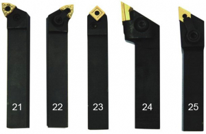 Набор токарных резцов со сменными пластинами 5 шт., державка 16 мм