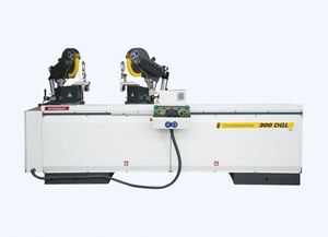 Полуавтоматический двухпильный станок для торцевания-заусовки со сверлильными узлами Emin Tosun Doormaster 300