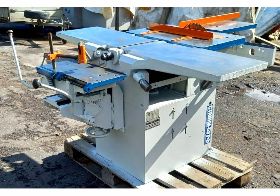 Деревообрабатывающий комбинированный станок КП-321 б/у (фуган, рейсмус, циркулярка с кареткой, долбежка)