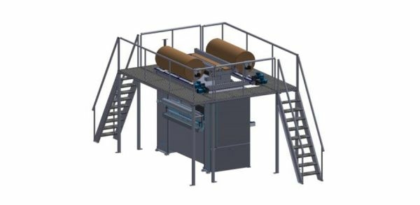 Линия каширования плитных материалов с использованием клеев-расплавов Unimak FLL-PUR