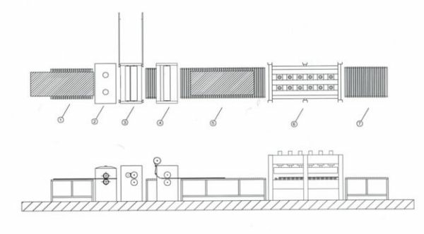 Линия облицовки (каширования) плитных материалов на основе плоского горячего пресса KP4/1