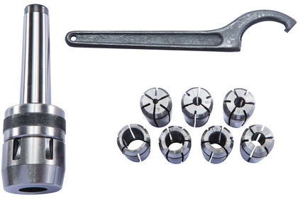 Цанговый патрон с набором цанг МК-3  ? 4, 6, 8, 10, 12, 14, 16 мм (ITA10037)