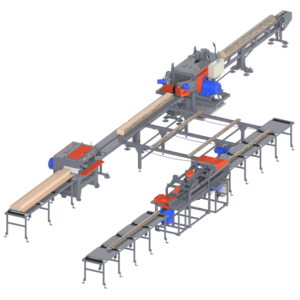 Тонкомерная линия лесопиления с горбыльным станком