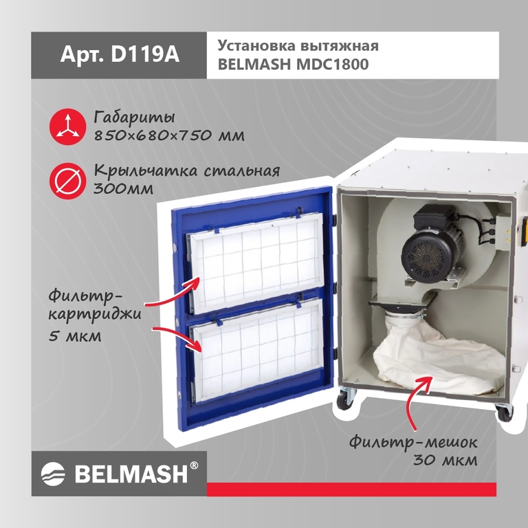 Установка вытяжная BELMASH MDC1800 (D119A)