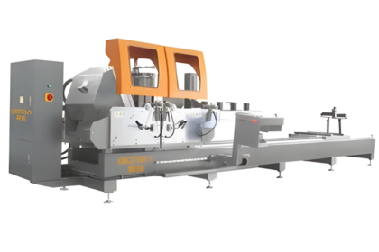 Обрабатывающий двухголовый центр с ЧПУ  550 CNC для резки алюминиевого профиля под 45° и 90°