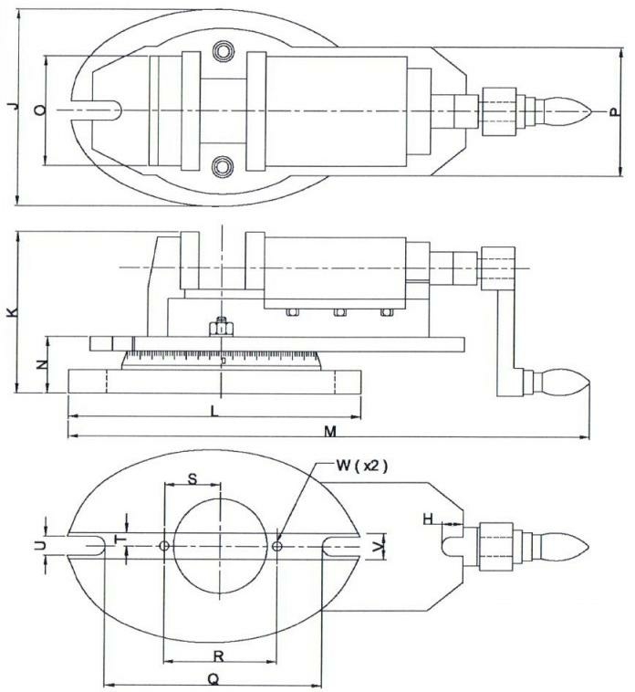 Тиски фрезерные (поворотные), прецизионные  MMV/SP-100