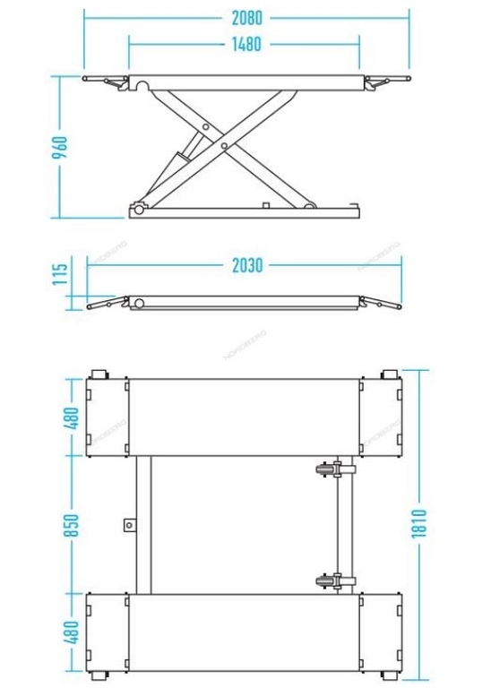 Подъемник ножничный Nordberg N632-3_220