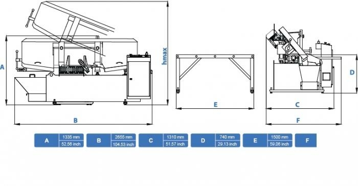 Станок ленточнопильный полуавтоматический Cuteral PSM 350 U