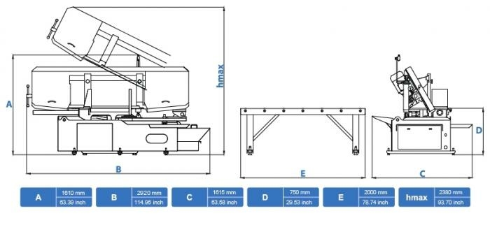 Станок ленточнопильный полуавтоматический Cuteral PSM 420/600 M