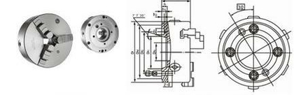 Патрон токарный d 200 мм 3-х кулачковый К11(конус 5) "CNIC" с креплением (аналогично Гродно 7100-0033)