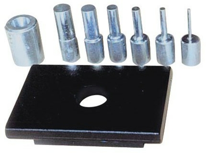 Набор пуансонов 6 шт.  Ø29,24,18,14,10,5 мм с перфорированной плитой
