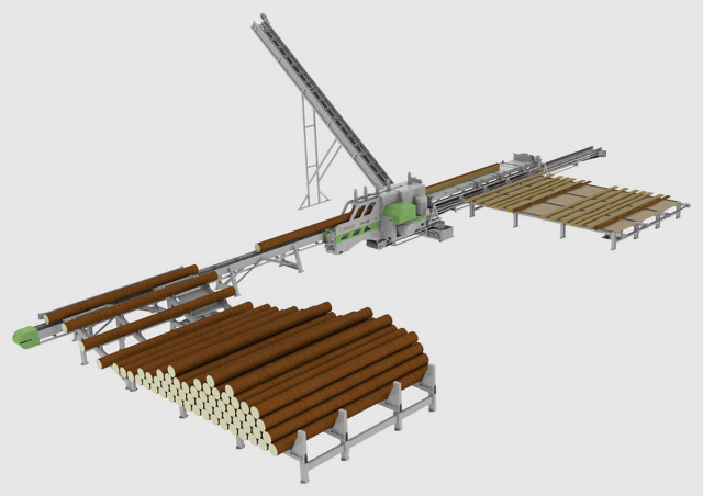 Фрезерно-пильный станок для тонкомера EcoWood UFP-260