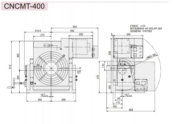 Двухосевой поворотный стол с ручным наклоном CNCMT-400 GSA+