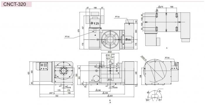 Двухосевой поворотный стол с наклоном от ЧПУ CNCT-320 GSA+