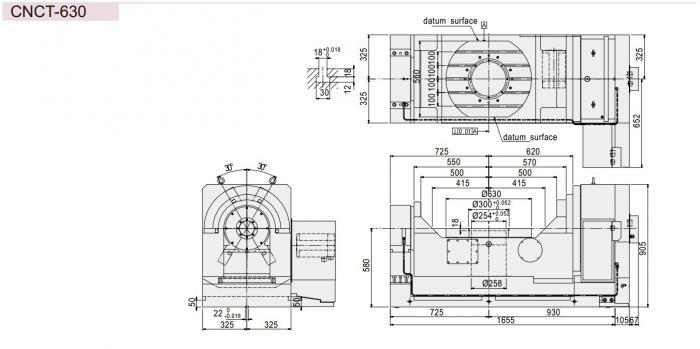Двухосевой поворотный стол с наклоном от ЧПУ CNCT-630 GSA+