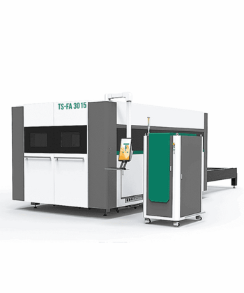 Станок лазерной резки по металлу с защитной кабиной и сменным столом FIBER TS 1530 FA 500 Вт (сварная станина)