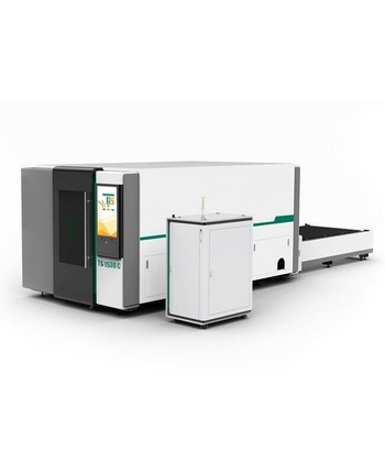 Станок лазерной резки по металлу с защитной кабиной и сменным столом FIBER TS 1530 C 10000 Вт (чугунная станина)