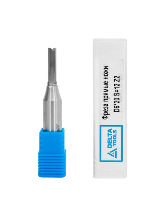 Твердосплавная фреза пазовая DELTATOOLS прямой нож D6*20 L=78 S=12 Z2
